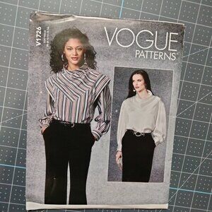 V1726 Vogue Pattern, 8-16, Misses' Top, Uncut, FF, OOP